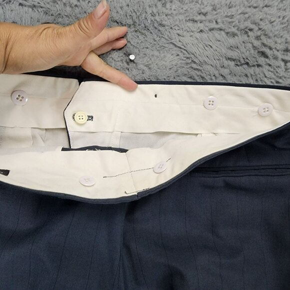 Gianelli Uomo 2 Piece Suit Mens 44L 36x30 Blue Double Breasted Jacket Pants Set - Picture 16 of 16